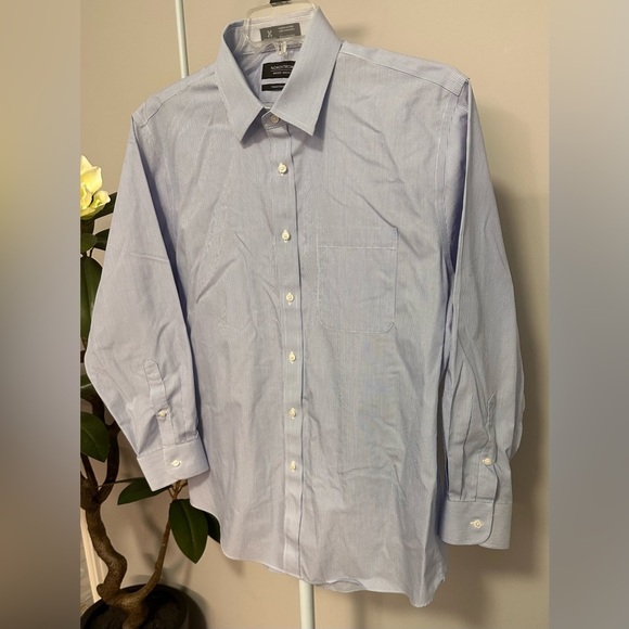 Nordstrom Men's Shop Smartcare Traditional Fit Dress Shirt - Blue Striped - Picture 2 of 11